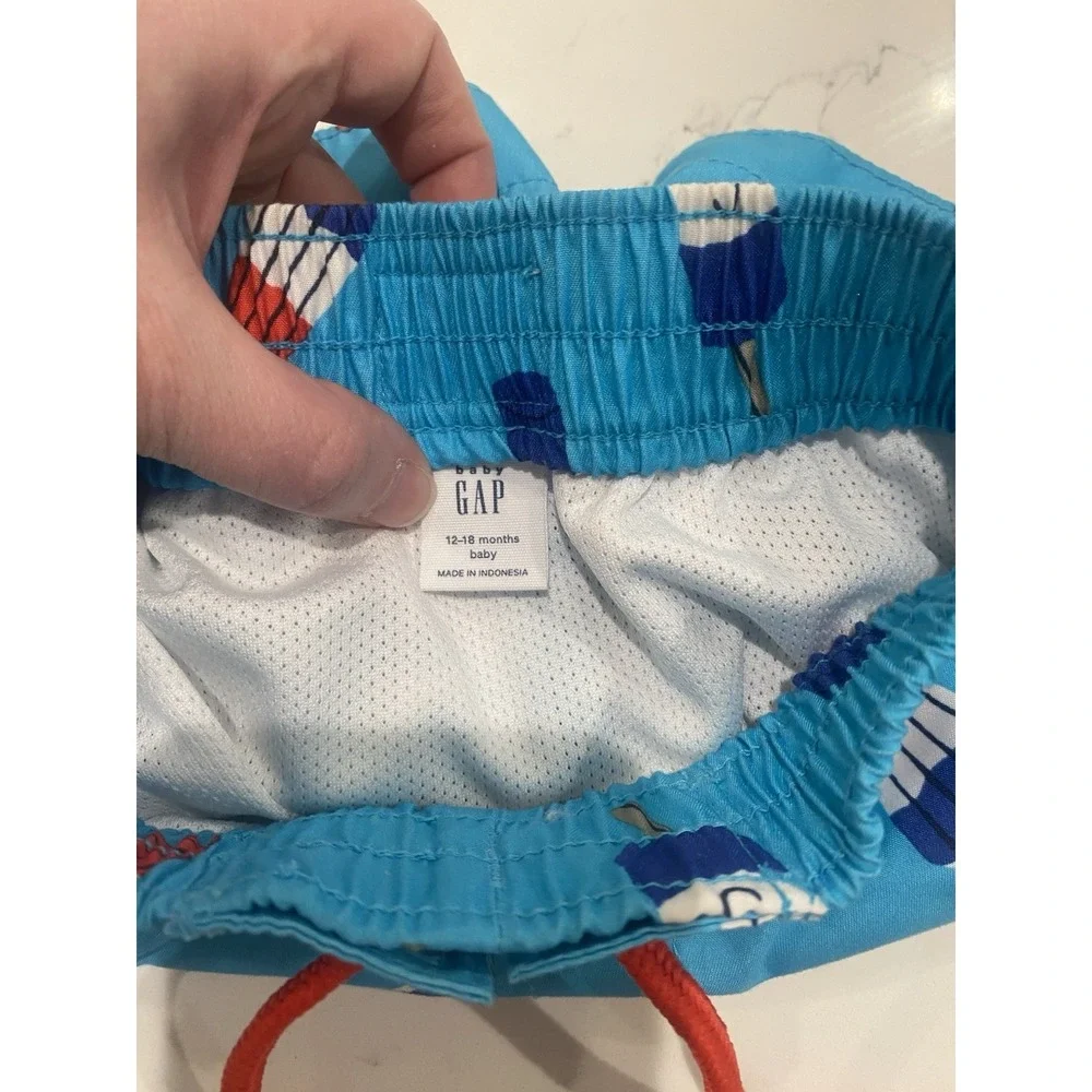 Adorable babyGap 12-18M Swim Shorts Popsicle Print 🇺🇸 Patriotic Summer Fun!‎